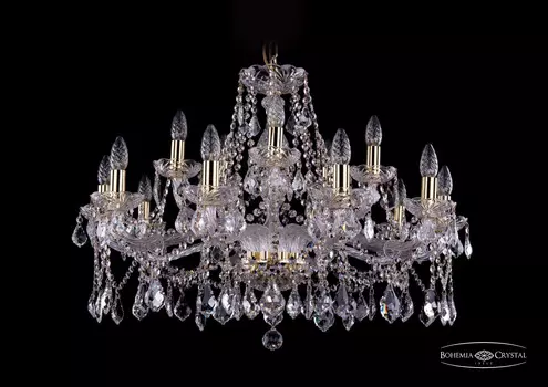 Подвесная хрустальная люстра 1413 Bohemia 1413/10+5/300 G Leafs