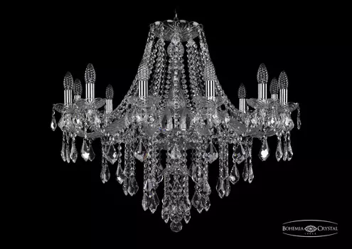 Подвесная хрустальная люстра 1415 Bohemia 1415/12/300 Ni Leafs