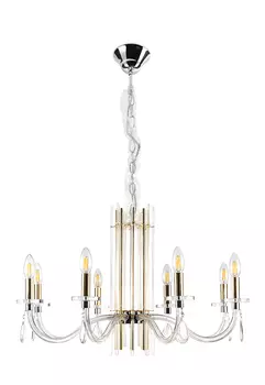 Подвесная люстра Crystal Lux Aurelio AURELIO SP8 GOLD+CHROME/TRANSPARE