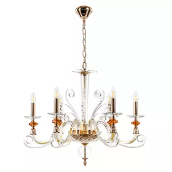 Подвесная люстра Crystal Lux CATARINA CATARINA SP6 V2 GOLD/TRANSPARENT
