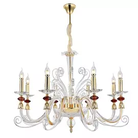 Подвесная люстра Crystal Lux CATARINA SP8 GOLD/TRANSPARENT-COGNAC