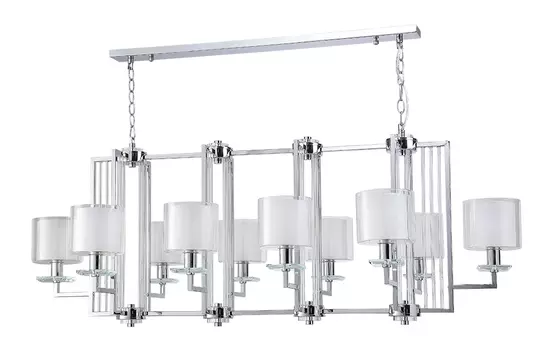 Подвесная люстра Crystal Lux Nicolas NICOLAS SP10 L1300 NICKEL/WHITE