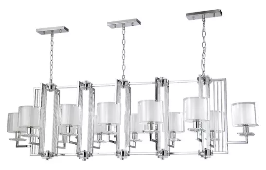 Подвесная люстра Crystal Lux Nicolas NICOLAS SP12 L1600 NICKEL/WHITE