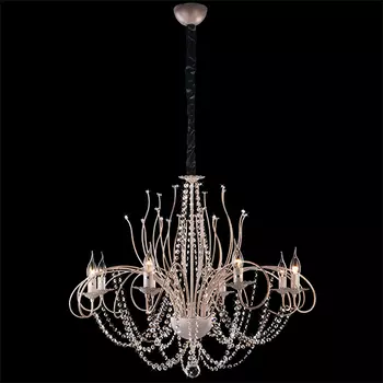 Подвесная люстра Eurosvet 10002 10002/8 белый с золотом/прозрачный хрусталь Strotski