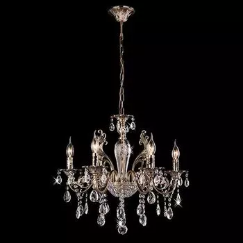 Подвесная люстра Eurosvet 10004/6 античная бронза/прозрачный хрусталь Strotski