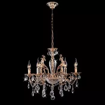 Подвесная люстра Eurosvet 10004/6 золото/прозрачный хрусталь Strotski