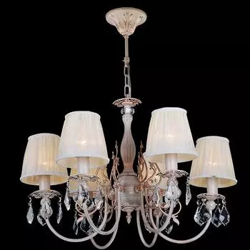 Подвесная люстра Eurosvet 10012 10012/6 белый с золотом/прозрачный хрусталь Strotski