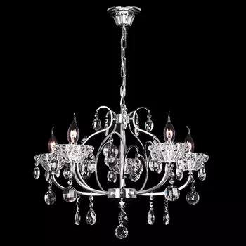 Подвесная люстра Eurosvet 10039 10039/5 хром/прозрачный хрусталь
