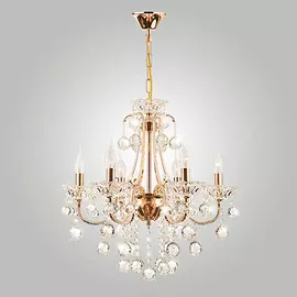 Подвесная люстра Eurosvet 10044 10044/6 золото/прозрачный хрусталь Str