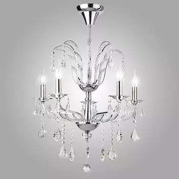 Подвесная люстра Eurosvet 10047 10047/5 хром/прозрачный хрусталь Strotski