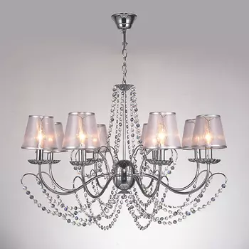 Подвесная люстра Eurosvet 10069 10069/8 хром/прозрачный хрусталь Strotski