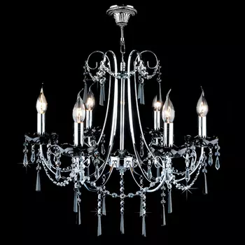 Подвесная люстра Eurosvet 2026 2026/6 хром/черный хрусталь Strotski