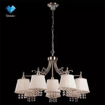 Подвесная люстра Eurosvet 22803 22803/8 античная бронза/прозрачный хрусталь Strotski