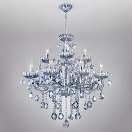 Подвесная хрустальная люстра Darfina Eurosvet 3015/12 хром/лазурный хр