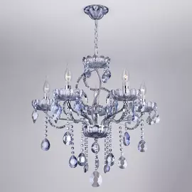 Подвесная хрустальная люстра Darfina Eurosvet 3015/5 хром/лазурный хру