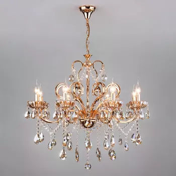 Подвесная люстра Eurosvet 3108 3108/8 золото/тонированный хрусталь Strotski