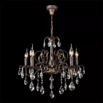 Подвесная люстра Eurosvet 3113 3113/5 черный с золотом/прозрачный хрусталь Strotski