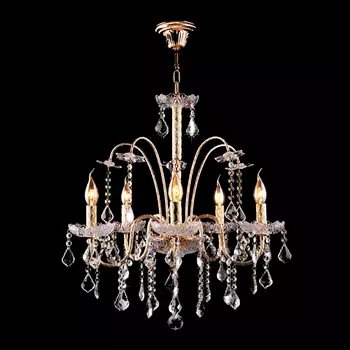 Подвесная люстра Eurosvet 3131 3131/5 золото/прозрачный хрусталь Strotski