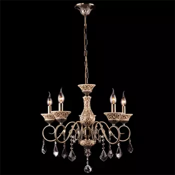 Подвесная люстра Eurosvet 3160 3160/5 античная бронза/прозрачный хрусталь Strotski