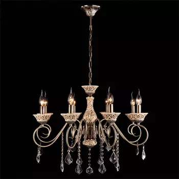 Подвесная люстра Eurosvet 3160 3160/8 античная бронза/прозрачный хрусталь Strotski