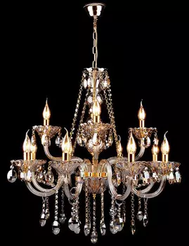 Подвесная люстра Eurosvet 3162 3162/8+4 золото/тонированный хрусталь Strotski