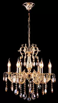 Подвесная люстра Eurosvet 3216 3216/6 золото/тонированный хрусталь Strotski