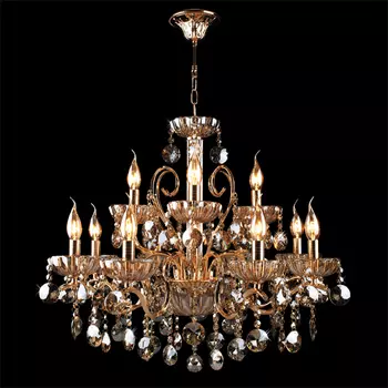 Подвесная люстра Eurosvet 3273 3273/8+4 золото/тонированный хрусталь Strotski