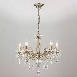 Подвесная люстра Eurosvet Elisha 3281/5 античная бронза/прозрачный хру