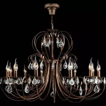 Подвесная люстра Eurosvet 3305 3305/12 черный с золотом/прозрачный хрусталь Strotski