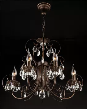 Подвесная люстра Eurosvet 3305 3305/5 черный с золотом/прозрачный хрусталь Strotski