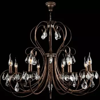 Подвесная люстра Eurosvet 3305 3305/8 черный с золотом/прозрачный хрусталь Strotski