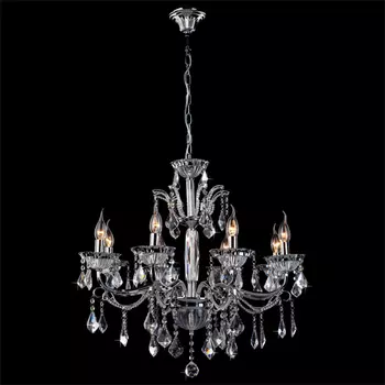 Подвесная люстра Eurosvet 3310 3310/8 хром/прозрачный хрусталь Strotski