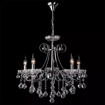 Подвесная люстра Eurosvet 3321 3321/5 хром/прозрачный хрусталь Strotski