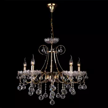 Подвесная люстра Eurosvet 3321 3321/5 золото/прозрачный хрусталь Strotski