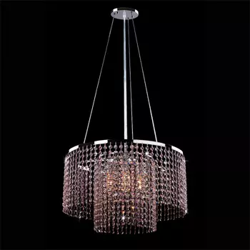 Подвесная люстра Eurosvet 3333 3333/6 хром/розовый хрусталь Strotski