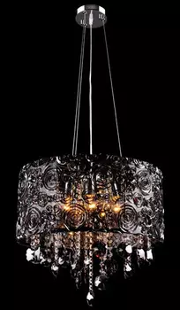 Подвесная люстра Eurosvet 3400 3400/5 хром/дымчатый хрусталь Strotski