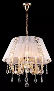 Подвесная люстра Eurosvet 3419 3419/5 золото/белый Strotski