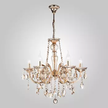 Подвесная люстра Eurosvet 3449 3449/6 золото/тонированный хрусталь Strotski