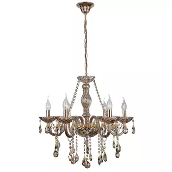 Подвесная люстра Eurosvet 3543 3543/6 золото/тонированный хрусталь Strotski