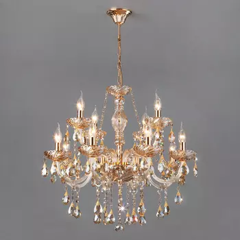 Подвесная люстра Eurosvet 3543/8+4 золото/тонированный хрусталь Strotski