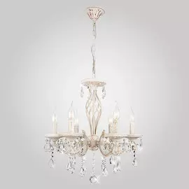 Подвесная люстра Eurosvet Lia 3585/6 белый/прозрачный хрусталь Strotsk