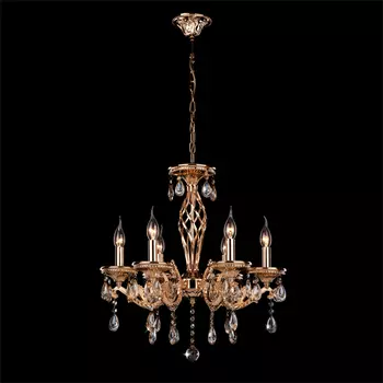 Подвесная люстра Eurosvet 3585/6 золото/тонированный хрусталь Strotski