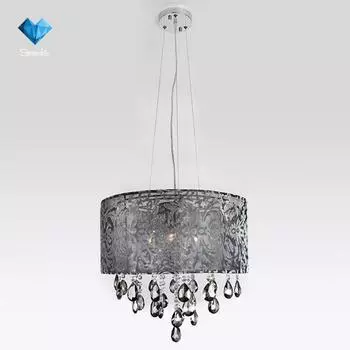 Подвесная люстра Eurosvet 3613 3613/5 хром/дымчатый хрусталь Strotski