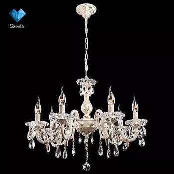 Подвесная люстра Eurosvet 3638 3638/7 белый с золотом/прозрачный хрусталь Strotski