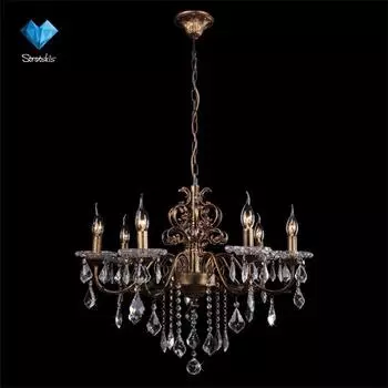 Подвесная люстра Eurosvet 3641 3641/7 черный с золотом/прозрачный хрусталь Strotski