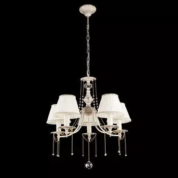 Подвесная люстра Eurosvet 3645 3645/5 белый с золотом/прозрачный хрусталь Strotski