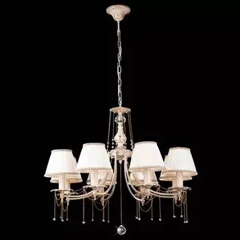 Подвесная люстра Eurosvet 3645 3645/8 белый с золотом/прозрачный хрусталь Strotski