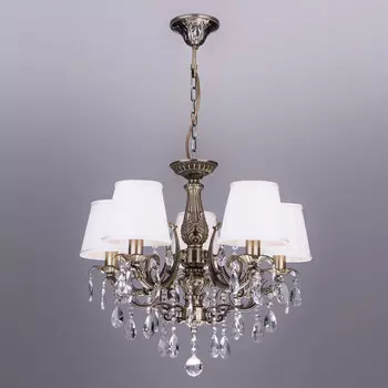 Подвесная люстра Eurosvet Edwin 3646/5 античная бронза/прозрачный хрус