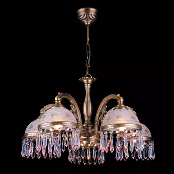Подвесная люстра Eurosvet 89287 89287/5 античная бронза (с хрусталем)