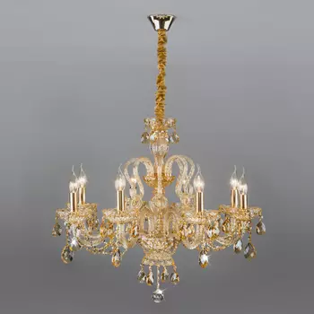 Подвесная люстра Eurosvet Alcedo 10097/8 золото/тонированный хрусталь Strotski